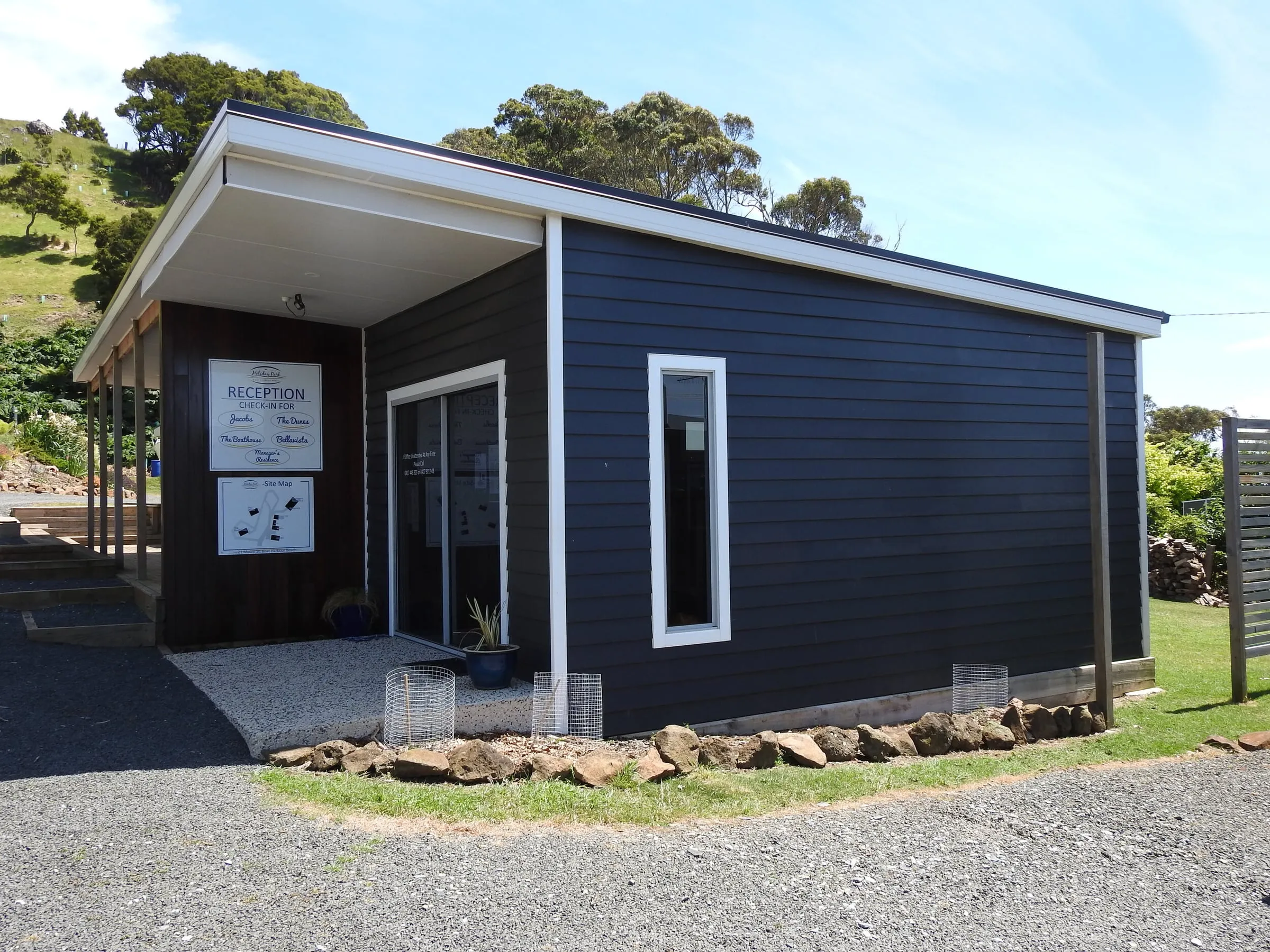 Holiday park reception and check-in